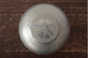 さつま岩切作　乾茂號造　錫製茶壷2点セット(薩摩錫器、茶入、茶道具)(R-044634)