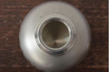 さつま岩切作　乾茂號造　錫製茶壷2点セット(薩摩錫器、茶入、茶道具)(R-044634)