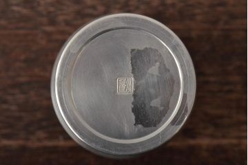 さつま岩切作　乾茂號造　錫製茶壷2点セット(薩摩錫器、茶入、茶道具)(R-044634)