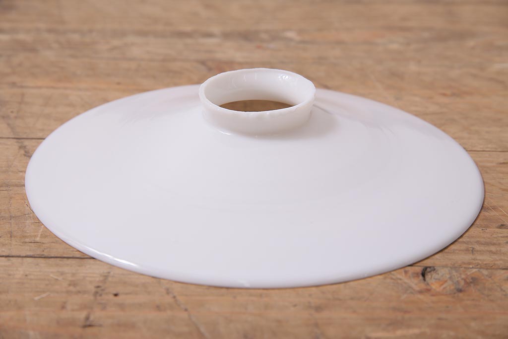 アンティーク照明　戦前　レトロな平笠シェードのペンダントライト(天井照明、吊り下げ照明、電笠)(R-044640)