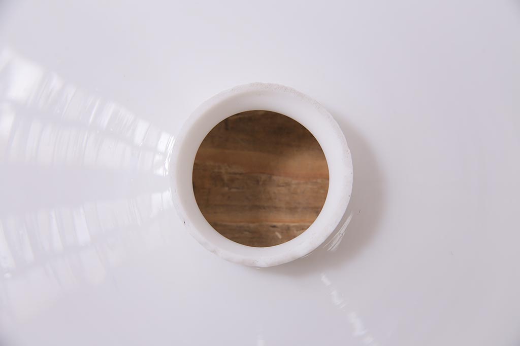 アンティーク照明　戦前　レトロな平笠シェードのペンダントライト2個セット(天井照明、吊り下げ照明、電笠)(R-044645)