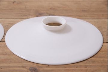 アンティーク照明　戦前　レトロな平笠シェードのペンダントライト2個セット(天井照明、吊り下げ照明、電笠)(R-044645)