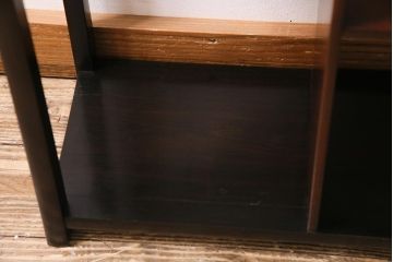アンティーク家具　明治大正期　総紫檀材　唐木　シンプルながらも趣ただよう時代物の飾り棚(茶棚、違い棚、オープンラック)(R-044658)
