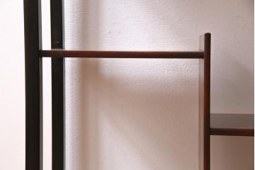 アンティーク家具　明治大正期　総紫檀材　唐木　シンプルながらも趣ただよう時代物の飾り棚(茶棚、違い棚、オープンラック)(R-044658)