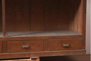 アンティーク家具　大正ロマン　引き出し付き　レトロな飾り棚(サイドボード、陳列棚、オープンラック、収納棚)(R-044660)