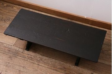 アンティーク家具　和製アンティーク　明治期　脚の意匠が印象的な文机(ローテーブル、座机)(R-044662)