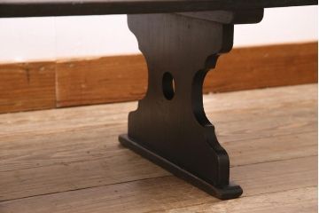 アンティーク家具　和製アンティーク　明治期　脚の意匠が印象的な文机(ローテーブル、座机)(R-044662)