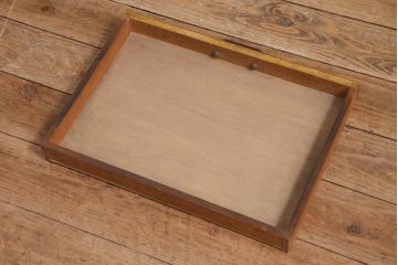 レトロ家具　昭和中期　ナラ材　昭和レトロな雰囲気漂う平机(コンソールテーブル、デスク、在宅ワーク、在宅用)(R-044664)