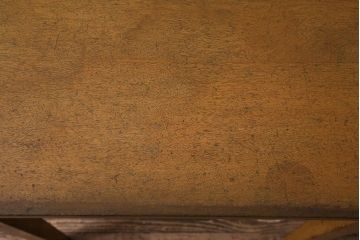 レトロ家具　昭和中期　ナラ材　昭和レトロな雰囲気漂う平机(コンソールテーブル、デスク、在宅ワーク、在宅用)(R-044664)