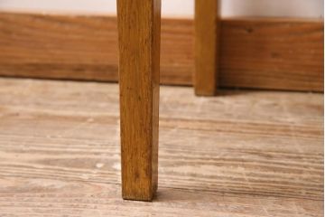 レトロ家具　昭和中期　ナラ材　昭和レトロな雰囲気漂う平机(コンソールテーブル、デスク、在宅ワーク、在宅用)(R-044664)