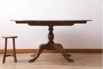 イギリスヴィンテージ　ERCOL(アーコール)　オーバル型エクステンションテーブル(ダイニングテーブル、ラウンドテーブル、ビンテージ)(R-044665)