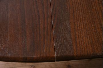 イギリスヴィンテージ　ERCOL(アーコール)　オーバル型エクステンションテーブル(ダイニングテーブル、ラウンドテーブル、ビンテージ)(R-044665)