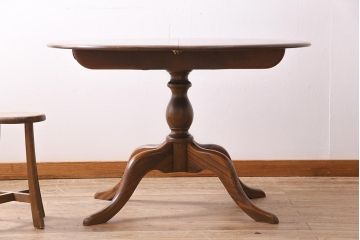イギリスヴィンテージ　ERCOL(アーコール)　オーバル型エクステンションテーブル(ダイニングテーブル、ラウンドテーブル、ビンテージ)(R-044665)