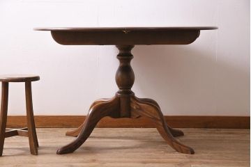 イギリスヴィンテージ　ERCOL(アーコール)　オーバル型エクステンションテーブル(ダイニングテーブル、ラウンドテーブル、ビンテージ)(R-044665)