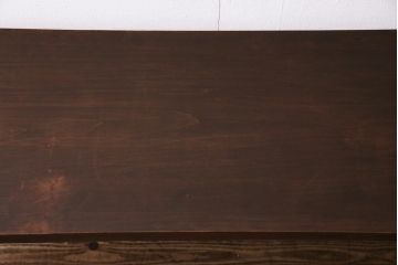 アンティーク家具　和製　大正昭和初期　桂一枚板　古材を活かしたシンプルな鉄脚テーブル(作業台、アイアンテーブル、コンソールテーブル)(R-044668)