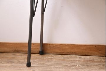 アンティーク家具　和製　大正昭和初期　桂一枚板　古材を活かしたシンプルな鉄脚テーブル(作業台、アイアンテーブル、コンソールテーブル)(R-044668)