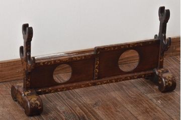 江戸〜明治　金唐草蒔絵　刀掛け(武具、刀装具)(R-044670)