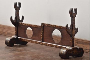 江戸〜明治　金唐草蒔絵　刀掛け(武具、刀装具)(R-044670)