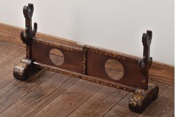 江戸〜明治　金唐草蒔絵　刀掛け(武具、刀装具)(R-044670)