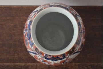 江戸元禄期　古伊万里色絵花瓶文　花瓶(花入れ、花器)(R-044671)