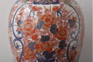 江戸元禄期　古伊万里色絵花瓶文　花瓶(花入れ、花器)(R-044671)