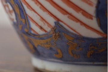 江戸元禄期　古伊万里色絵花瓶文　花瓶(花入れ、花器)(R-044671)