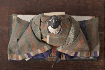 江戸期　古い雛人形(お内裏様、男雛女雛、雛道具)(R-044672)