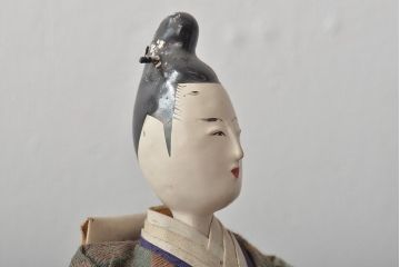 江戸期　古い雛人形(お内裏様、男雛女雛、雛道具)(R-044672)