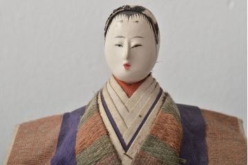 江戸期　古い雛人形(お内裏様、男雛女雛、雛道具)(R-044672)