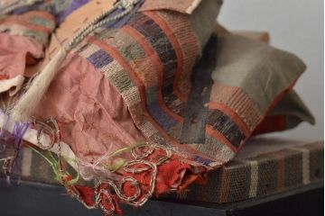 江戸期　古い雛人形(お内裏様、男雛女雛、雛道具)(R-044672)