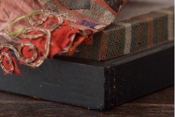 江戸期　古い雛人形(お内裏様、男雛女雛、雛道具)(R-044672)