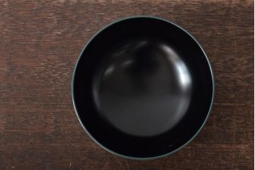 輪島塗　金かすみ　蒔絵　黒塗　丸形　吸物椀5客(蓋付き椀、お椀、漆器)(R-044673)