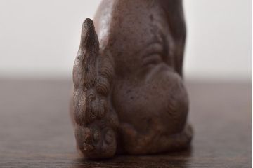 江戸〜明治　備前焼　獅子置物一対(置き物、オブジェ)(R-044679)