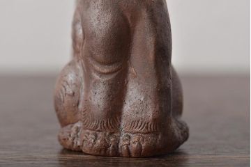 江戸〜明治　備前焼　獅子置物一対(置き物、オブジェ)(R-044679)