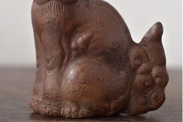 江戸〜明治　備前焼　獅子置物一対(置き物、オブジェ)(R-044679)