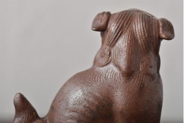 江戸〜明治　備前焼　獅子置物一対(置き物、オブジェ)(R-044679)