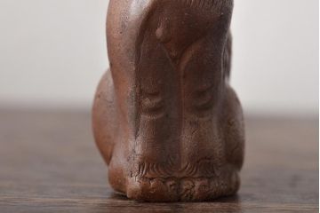 江戸〜明治　備前焼　獅子置物一対(置き物、オブジェ)(R-044679)