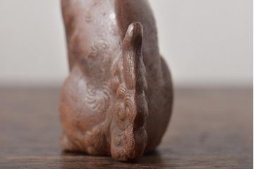 江戸〜明治　備前焼　獅子置物一対(置き物、オブジェ)(R-044679)