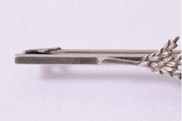 ヴィンテージアクセサリー　イギリス　シルバー　花のようなイエローのストーンが付いたビンテージブローチ(R-044690)