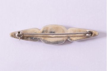 ヴィンテージアクセサリー　イギリス　シルバー925　マーブルグリーンのビンテージブローチ(R-044692)