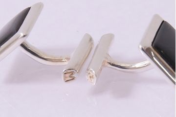 ヴィンテージアクセサリー　イギリス　オニキスカフスリンクス(カフスボタン、ビンテージ)(R-044694)