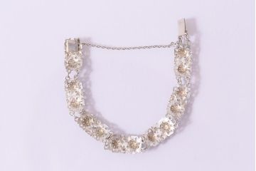 ヴィンテージアクセサリー　イギリス　シルバー800　シックなビンテージブレスレット(R-044700)