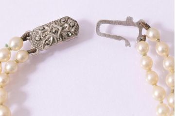 ヴィンテージアクセサリー　二連パールネックレス(ビンテージ)(R-044701)