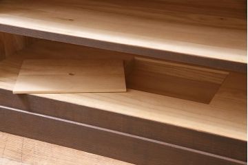 中古　引き戸リメイク　丸窓・組子デザイン　和モダンな加茂総桐箪笥(総桐たんす、衣装箪笥、戸棚、和タンス)(定価約80万円)(R-044714)