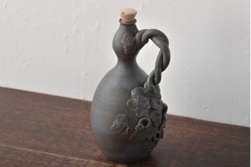 古い　備前焼　徳利(青備前、在銘、古作、古備前)(R-044715)