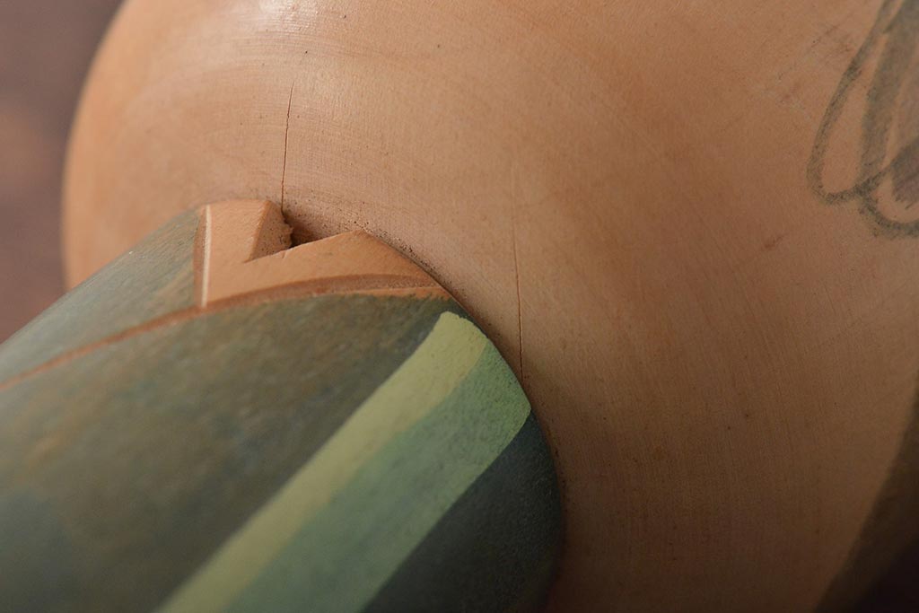 古い　一雪　銘　伝統こけし　30cm(郷土玩具)(R-044718)