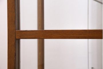 レトロ家具　ナラ材　ナチュラルスタイルのお部屋にも合うガラスケース(陳列棚、ショーケース)(R-044724)