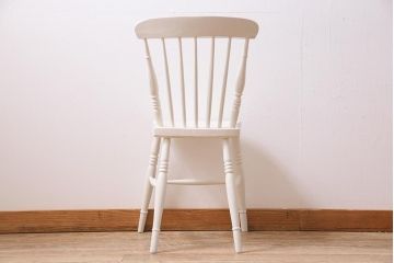 アンティーク家具　イギリスアンティーク　ペイント　ホワイトカラーが爽やかなダイニングチェア(椅子)(R-044725)