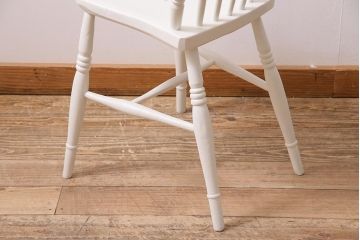 アンティーク家具　イギリスアンティーク　ペイント　ホワイトカラーが爽やかなダイニングチェア(椅子)(R-044725)