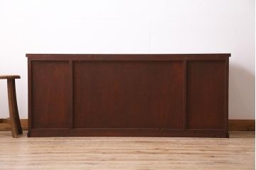 ラフジュ工房オリジナル　古建具リメイク　上品な和を感じさせる引き出し付きローボード(収納棚、戸棚、テレビ台、テレビボード)(R-044726)